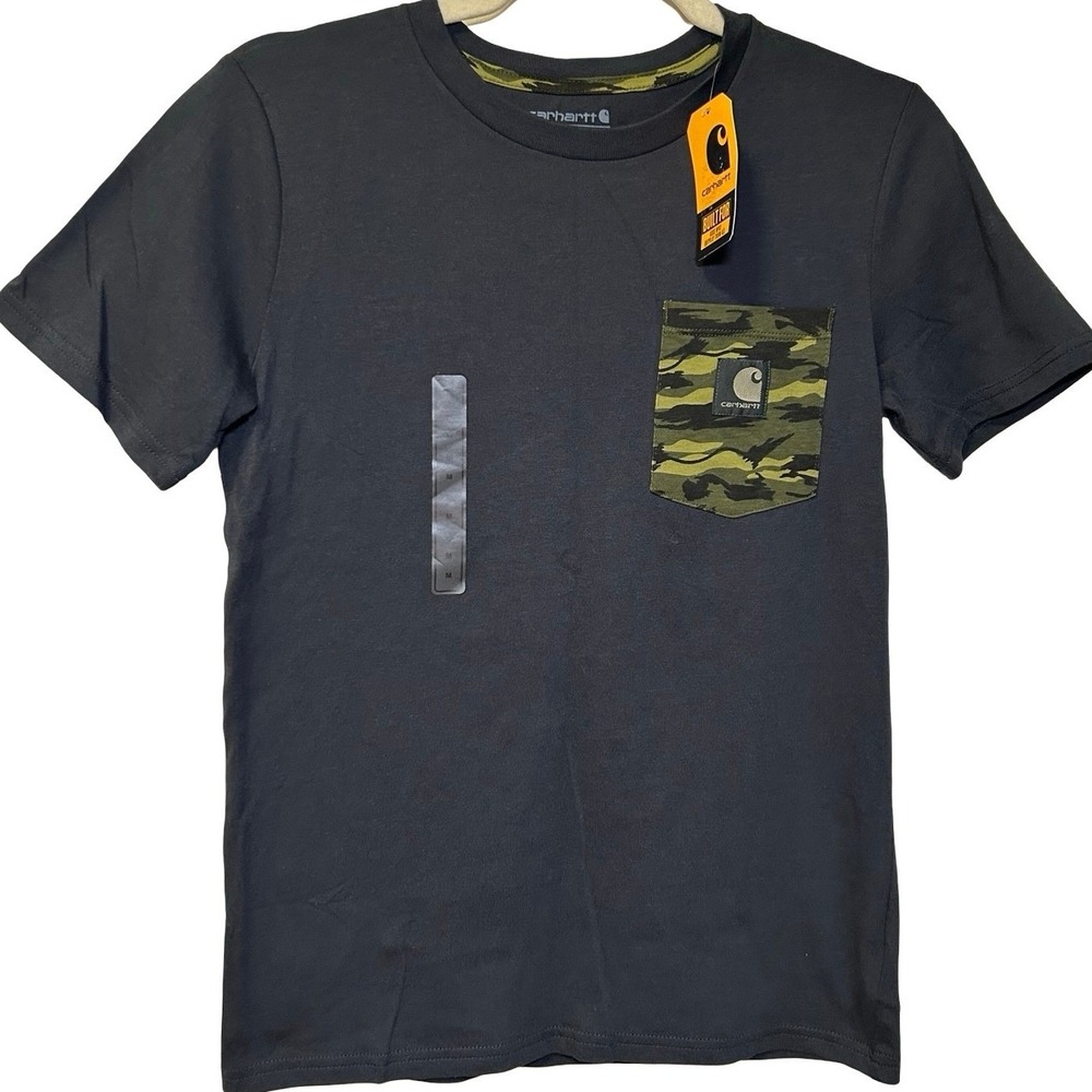 Carhartt Camo Pocket Classic Fit T-Shirt Charcoal Gray Sz M NWT